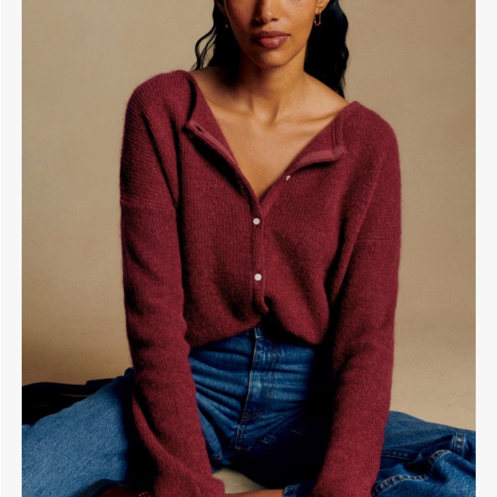 Sezane Gaspard cardigan wine color size s. NWT